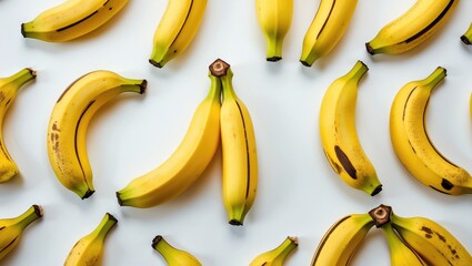 Vivid banana with a white background