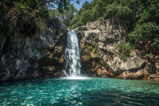 Majestic cascade at Wang Takrai scenic spot