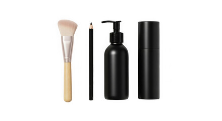 Obraz premium Makeup brush and bottle isolated on transparent background 