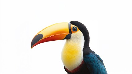 Naklejka premium Solitary White Toco Toucan Bird
