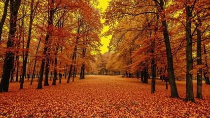 Fototapeta premium Bright amber hues of the fall season