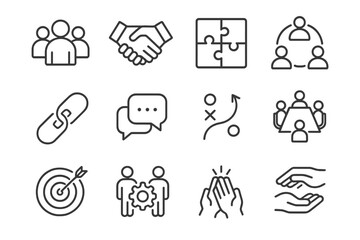 Vector people support goal group icons teamwork leadership hands five circle icon