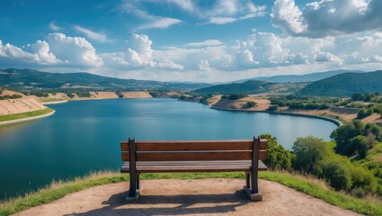 Benched area overlooking the water source that supplies potable water to the urban area
