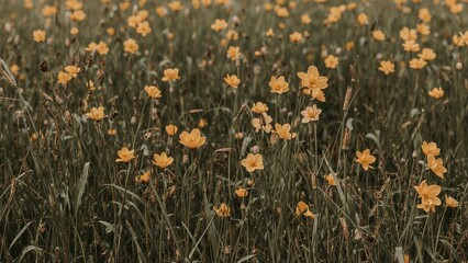 Golden field blossoms