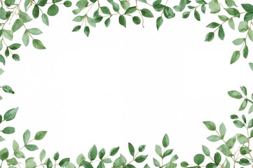 Obraz premium Hand-painted watercolor banner featuring green eucalyptus foliage and branches. Floral design ideal for invitations, weddings, or greeting cards in spring or summer.
