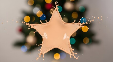 Foundation splash shaped like Christmas star (macro art).