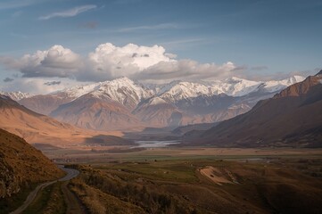 River Katun flowing through a lush valley in the Altai region
