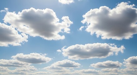 Fototapeta premium Beautiful Blue Sky with Fluffy Clouds.