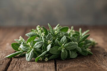 Herbal plant sage leaves