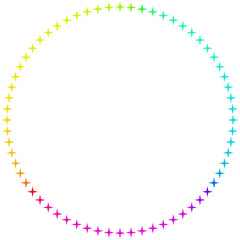 Rainbow light star frame 3d rendering.