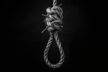 Vintage rope tied in a hanging loop