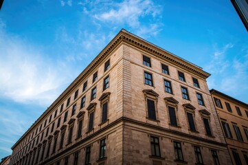 Historic stone architecture beneath a clear blue sky, perfect for travel enthusiasts
