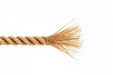 Frayed rope against a white background