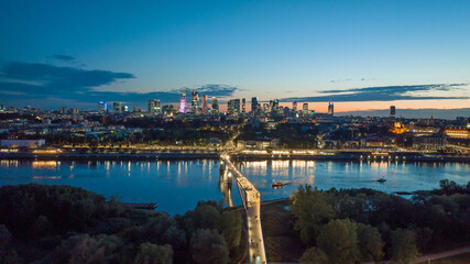 Pedestrian and bicycle bridge in Warsaw.
