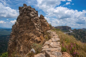 Cliff face adjacent to the roadway