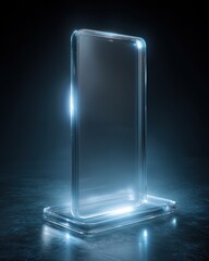 Glowing Futuristic Smartphone Concept on Dark Background