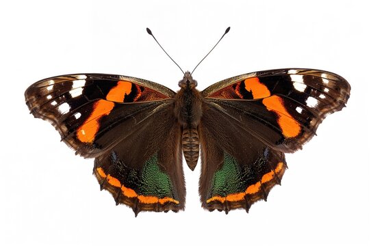 Solitary color segeant butterfly (Athyma nefte) against a white background with clipping path