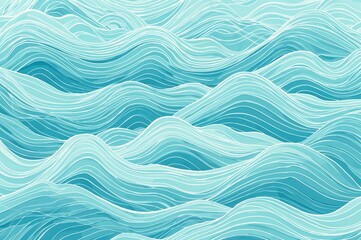 Obraz premium Continuous abstract ocean wave design. Flat illustrated undulating striped motif.