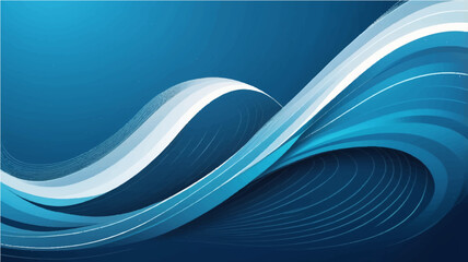 Abstract blue wave background with flowing lines and digital design