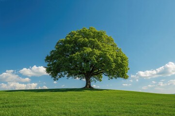 Obraz premium Beautiful Tree Against a Bright Blue Sky