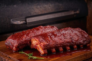 Enjoy the delicious smoked BBQ spareribs fresh off the grill!