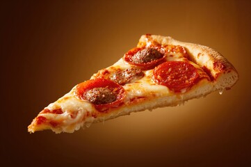 Sliced Vibrant Tri-Flavor Pepperoni Pizza Featuring Sausage