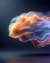 abstract smooth gradient cloud formation on dark background