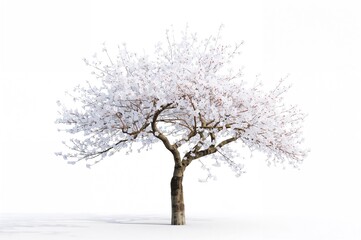 Lone blossom tree standing alone