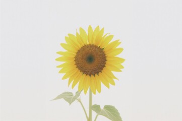 Obraz premium Sunflower in Summer on a White Background Isolated