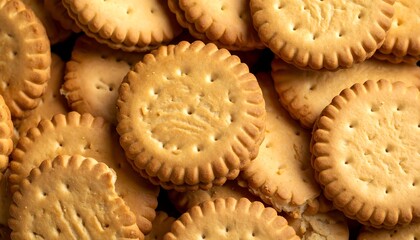 Stack of golden sandwich cookies