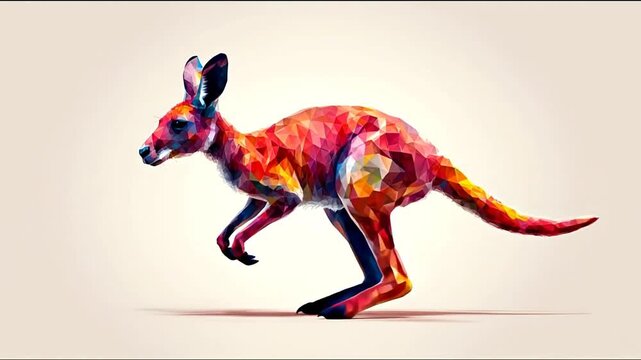 Geometric kangaroo silhouette