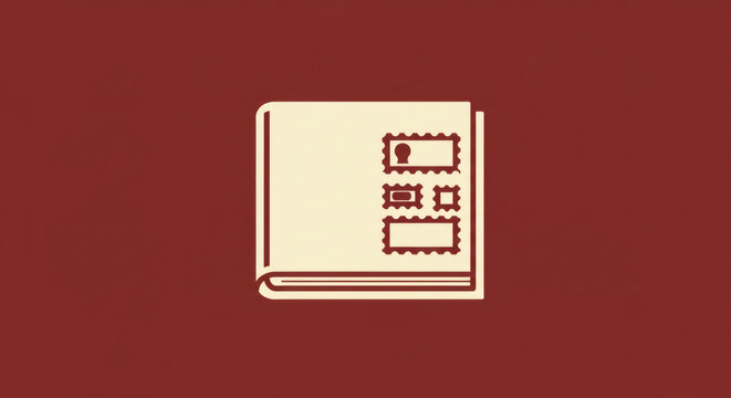 Stamp Album and Postage Stamps Collection Icon