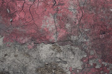 Aged cement surface featuring scratches, cracks, dust, and rough stucco texture, ideal for use as a design background or poster.