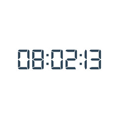 LED digital clock number for counter or calculator mockup design