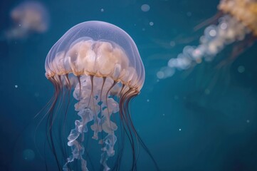 Obraz premium Close-up of a beautiful jellyfish species Stomolophus meleagris