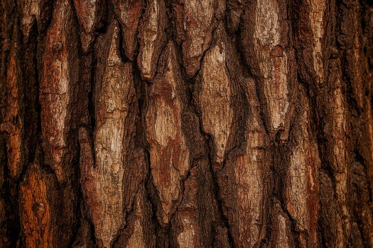 Surface details of a mahogany tree's bark