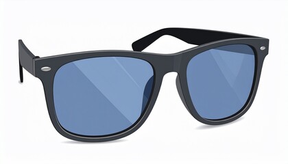 Cool shades illustration: Vector image of stylish sunglasses with a vibrant blue tint