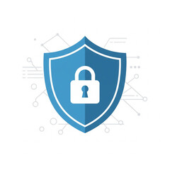 Digital Security Shield Lock Cybersecurity Protection Vector Illustration
