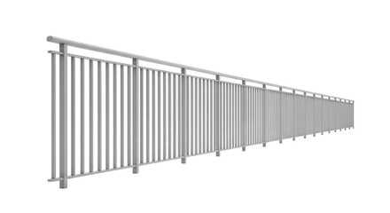 Metal railing isolated on transparent background in a studio shot