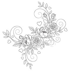 Elegant Decorative Floral Ornaments and Botanical Design Elements with Swirls, Leaves, Arrows and Flowers for Borders, Frames, Dividers, Patterns, and Decorative Artwork in Vintage and Modern Styles