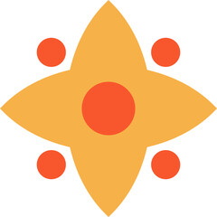 Minimalist Graphic of Flower on Black Background