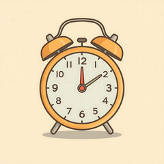 Flat vector icon of an alarm clock