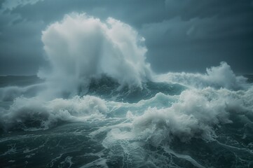 Obraz premium Gigantic Swells During the Stormy Monsoon