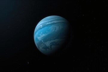 Obraz premium View of the distant ice giant from above in outer space, featuring elements supplied by a space agency.