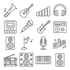 Modern line art icon collection for design projects