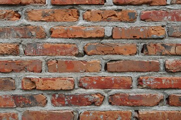 Fototapeta premium Close-up view of interlocking brick wall