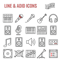 Clean line art icon collection with multiple color options