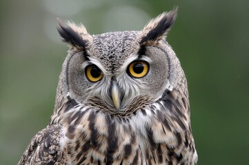 The large owl species Bubo virginianus, commonly called the tiger owl or hoot owl, is indigenous to the Americas.