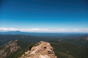 A panoramic view from the peak following a mountain trek