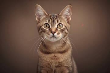 A European Shorthair feline gazes directly into the lens.